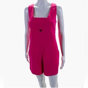 Trina Turk Womens Sleeveless High Rise Flat Front Romper Candy Pink Size 4